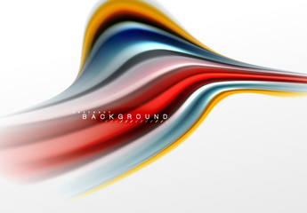 Fluid liquid mixing colors concept on light grey background, curve flow, trendy abstract layout template for business or technology presentation or web brochure cover, wallpaper