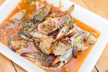 Spicy blue crab salad.