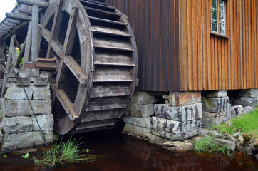 Fototapeta premium Watermill. One of the 2 working in Norway. Degerness,Norway