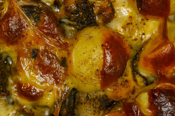 baked in the oven potatoes, cauliflower, mushrooms