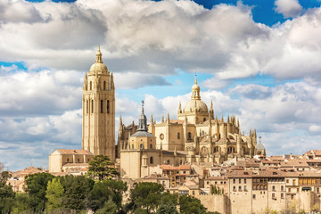 Cathedral of Segovia in Spain, late Gothic cathedral, and last gothic cathedral of Spain - obrazy, fototapety, plakaty
