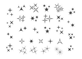 Sparkle lights stars set. Glowing light effect star. Sparkle lights vector