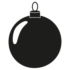 Black and white christmas ball silhouette
