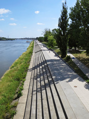 New Warsaw Vistula River Boulevards Stairs Avenue, Warsaw, Poland