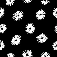 Abstract hand drawn pattern with flowers. Perfect design for posters, cards, textile, web pages.