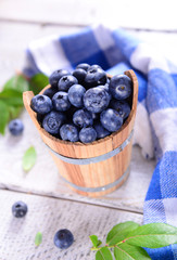 Freshly picked blueberries
