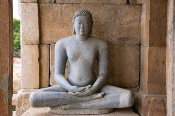 Statue of a Jain tirthankara, Panchakuta Basadi,or Panchakoota Basadi  Kambadahalli, Mandya...