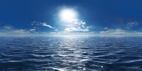 Poster Zee, zon en weinig wolken 360° panorama © Mathias Weil