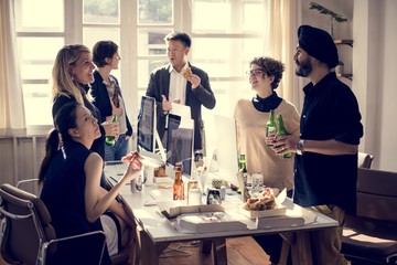 Business people celebrating their success