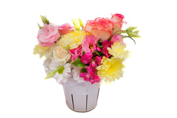 flower composition on white background