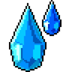 Fototapeta premium vector pixel art water drop crystal