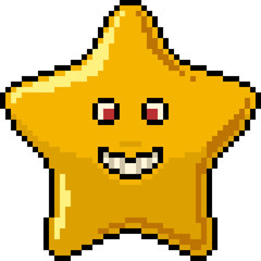 Obraz premium vector pixel art star face