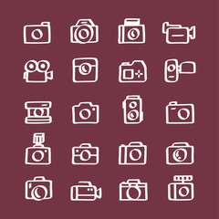 Illustration set of camera icons