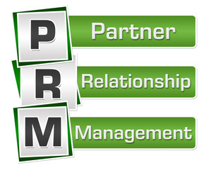 PRM - Partner Relationship Management Green Grey Squares Vertical 