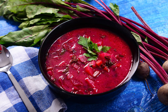 Homemade beetroot soup