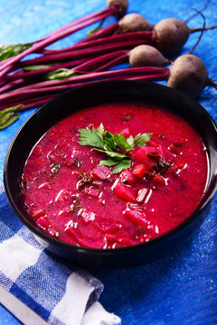 Homemade beetroot soup