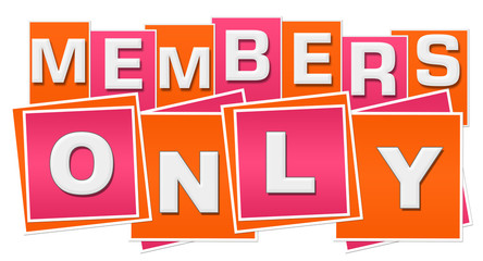 Members Only Orange Pink Squares Stripes 