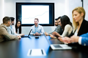 Picture of businesspeople having meeting in conference room