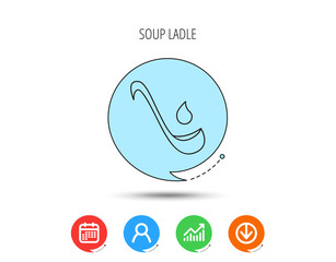 Soup ladle icon. Kitchen spoon sign.