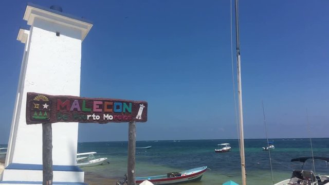 Puerto Morelos Port in Mayan Riviera  Mexico