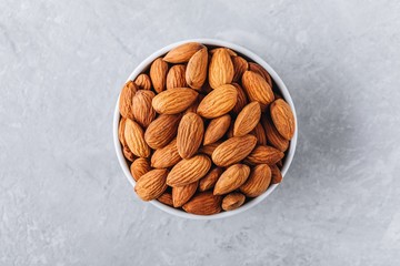 raw whole almond in bowl