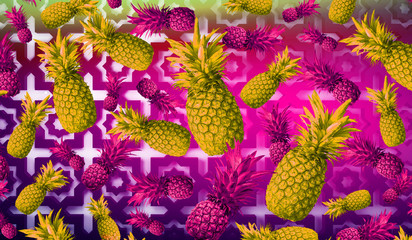 Abstract fruit background, pineapple