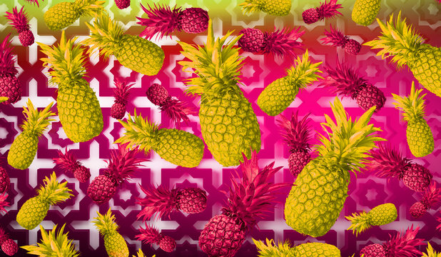 Abstract fruit background, pineapple