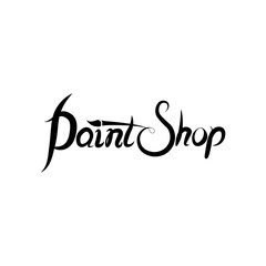 Paint shop, logo, lettering, vector