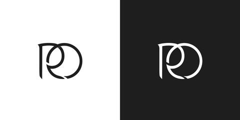 RO, PO logo, monogram, vector - obrazy, fototapety, plakaty