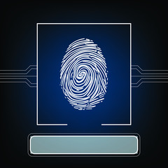 Finger-print Scanning Identification System.Vector illustration