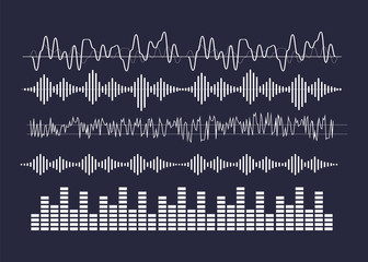 Obraz premium Vector sound waves. Audio equalizer technology