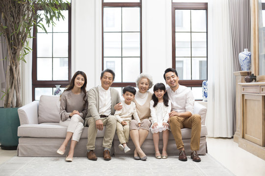 Portrait Of Happy Chinese Family