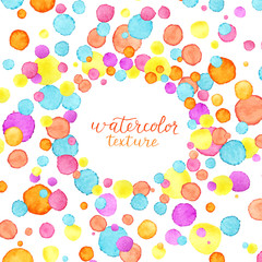 Confetti frame. Watercolor confetti background. Party concept. Vector illustration