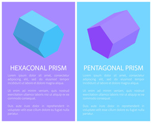 Hexagonal and Pentagonal Prisms, Colorful Banner