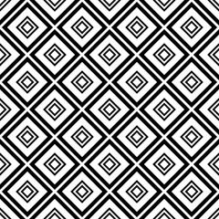 Simple black and white squares shape geometric seamless pattern, vector