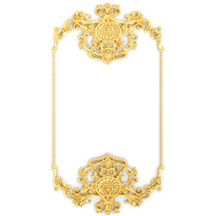 Stucco decoration, gold cartouche	