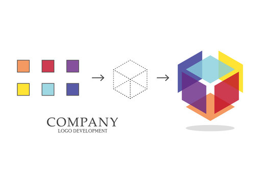 Abstract geometric logo development