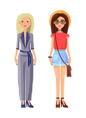 Stylish Young Girls in Modern Summer Outfits Set