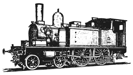 Obraz premium steam locomotive railway #vector #isolated - Lokomotive Lok