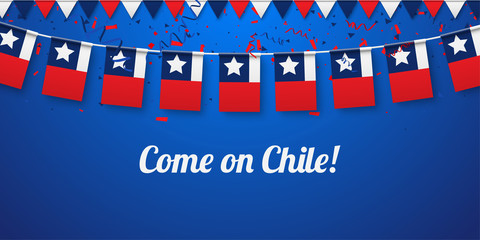 Come on Chile! Background with national flags.