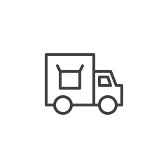 Cargo Delivery truck outline icon. linear style sign for mobile concept and web design. Shipping and delivery service simple line vector icon. Symbol, logo illustration. Pixel perfect vector graphics