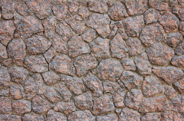 Stone Wall Old Weathered Texture Background. Grunge Abstract Stones Pattern, Dirty Weathered Rough Wall Front Background. Stone Patterns for Brickwall Surface Close Up View, Natural Wallpaper.