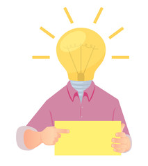 Businessman with lamp