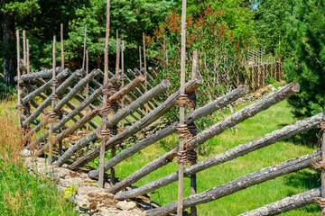 Traditional wooden fence. Estonia