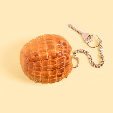 Creative idea: meatloaf as keychain with key