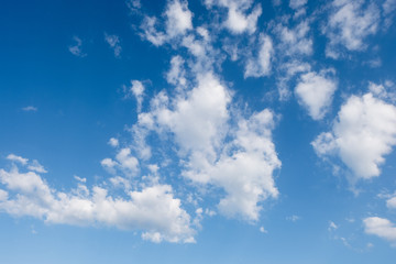 Naklejka na ściany i meble White clouds in summer blue sky