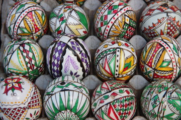 Fototapeta na wymiar Traditional romanian painted eggs