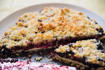 Blueberry and currant cake.