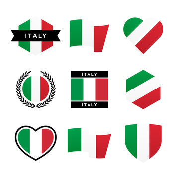 Italy flag vector, logo design with the Italian flag