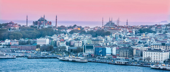 Istanbul at sunset. Mosque